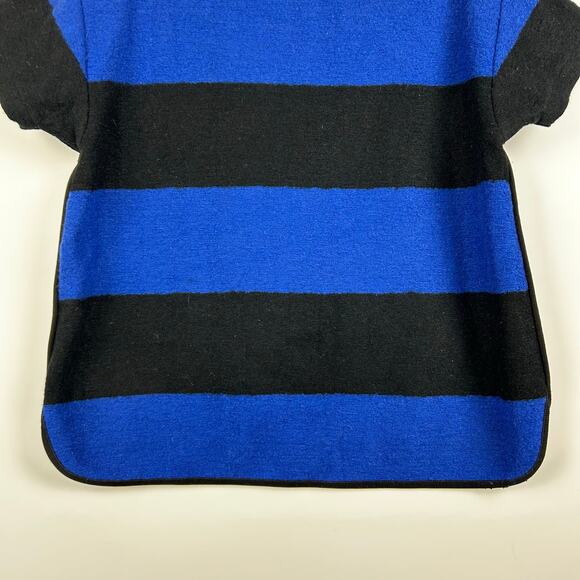 Madewell Wool Brushed Rugby-Striped Top Blue Black Short Sleeve Womens Sz Small - Picture 10 of 11